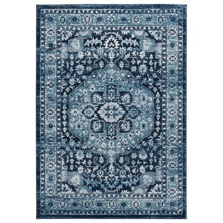 UNITED WEAVERS OF AMERICA United Weavers of America 1815 30464 58 5 ft. 3 in. x 7 ft. 2 in. Bali Caymen Navy Rectangle Area Rug 1815 30464 58